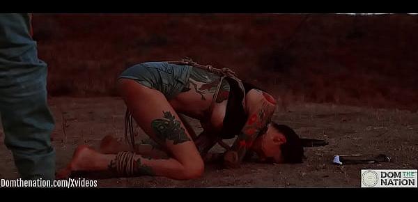 trendsAss eating bondage slave cries while her feet get caned outdoors in the dirt - Rocky Emerson